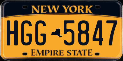 NY license plate HGG5847