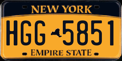 NY license plate HGG5851