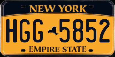 NY license plate HGG5852