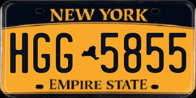 NY license plate HGG5855