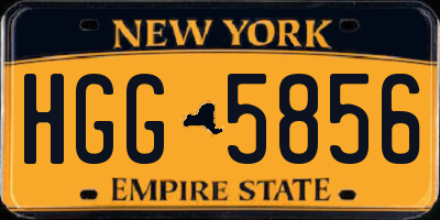 NY license plate HGG5856