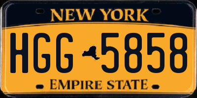 NY license plate HGG5858