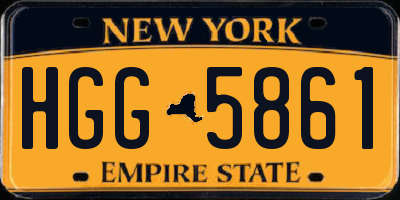 NY license plate HGG5861