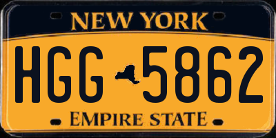 NY license plate HGG5862