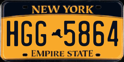 NY license plate HGG5864