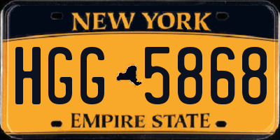NY license plate HGG5868