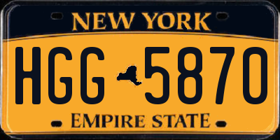 NY license plate HGG5870