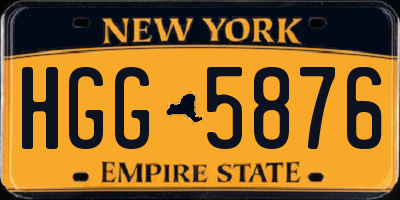 NY license plate HGG5876