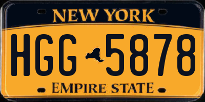 NY license plate HGG5878