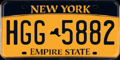 NY license plate HGG5882