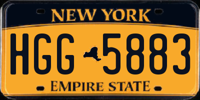 NY license plate HGG5883