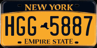 NY license plate HGG5887