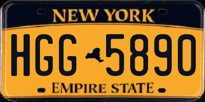 NY license plate HGG5890