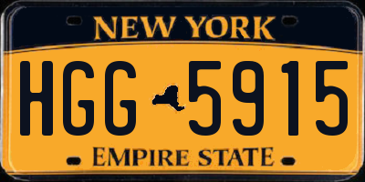 NY license plate HGG5915
