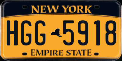 NY license plate HGG5918