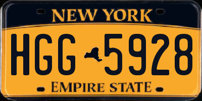 NY license plate HGG5928