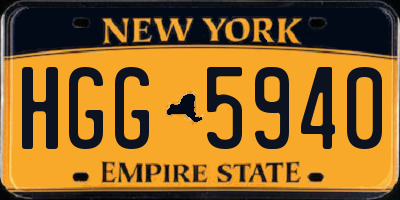 NY license plate HGG5940