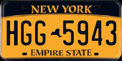 NY license plate HGG5943