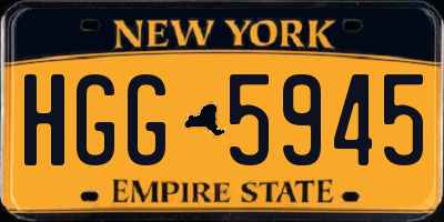NY license plate HGG5945