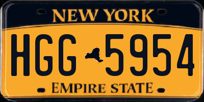 NY license plate HGG5954