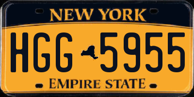 NY license plate HGG5955