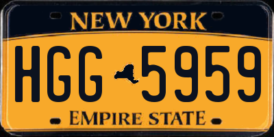 NY license plate HGG5959