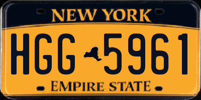 NY license plate HGG5961