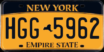 NY license plate HGG5962