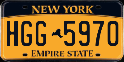 NY license plate HGG5970