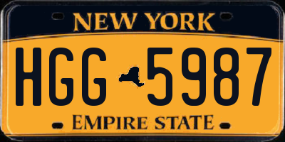 NY license plate HGG5987