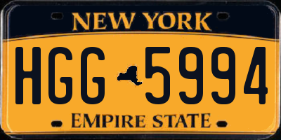 NY license plate HGG5994