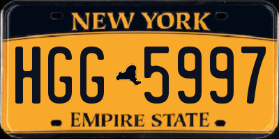 NY license plate HGG5997