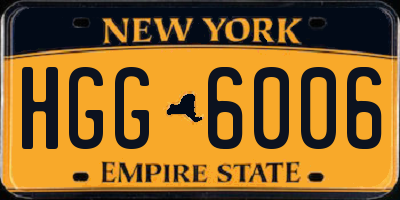 NY license plate HGG6006