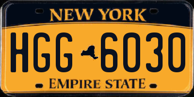 NY license plate HGG6030