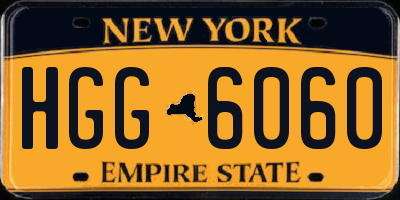 NY license plate HGG6060