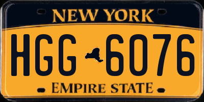 NY license plate HGG6076