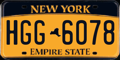NY license plate HGG6078