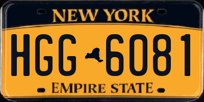 NY license plate HGG6081