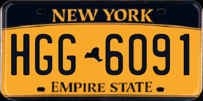 NY license plate HGG6091