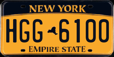 NY license plate HGG6100