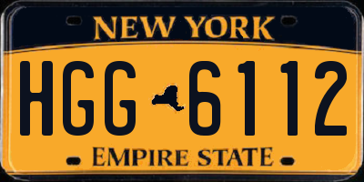 NY license plate HGG6112
