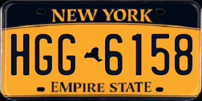 NY license plate HGG6158