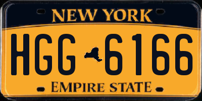 NY license plate HGG6166