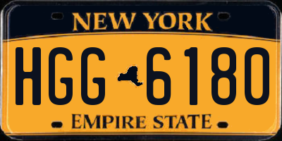 NY license plate HGG6180
