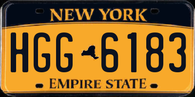 NY license plate HGG6183