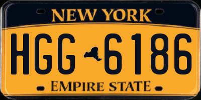 NY license plate HGG6186