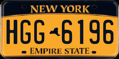 NY license plate HGG6196