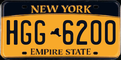 NY license plate HGG6200