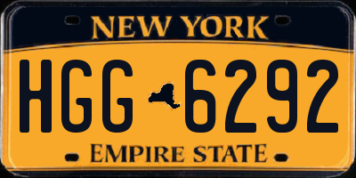 NY license plate HGG6292
