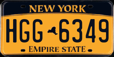 NY license plate HGG6349